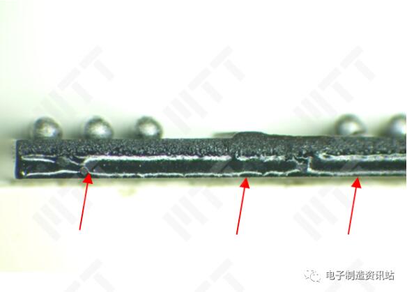 樣品1側(cè)面涂覆現(xiàn)象