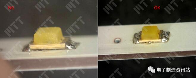 失效燈條及正常燈條外觀檢查照片