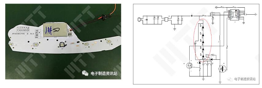 失效樣品和電氣原理圖