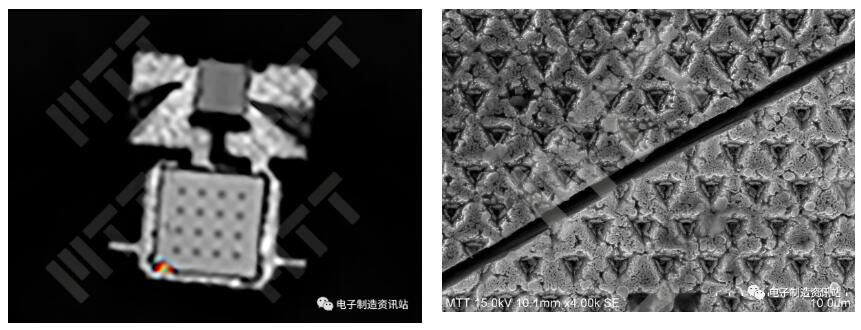 Thermal EMMI熱點圖與裂紋SEM照片