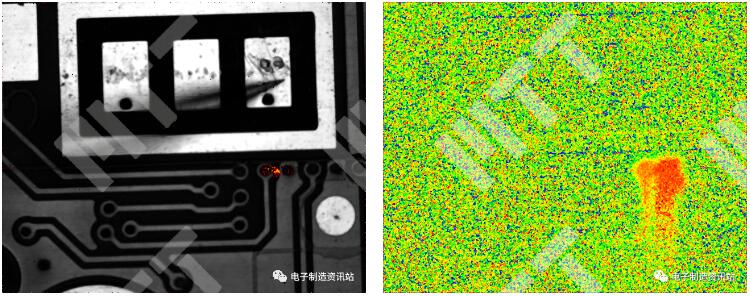 不穩(wěn)定失效PCB Thermal EMMI熱定位形貌