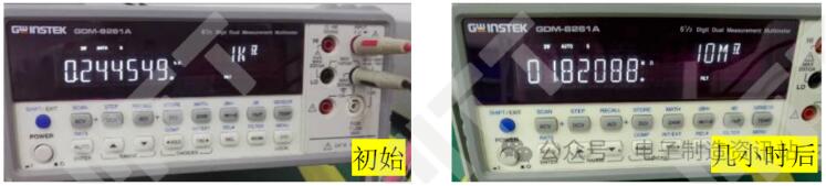 失效復(fù)現(xiàn)電視板卡T1-T2引腳典型阻值測量結(jié)果圖片