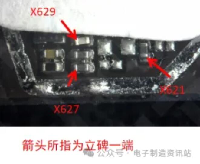 NG器件立碑分布區域及立碑方向統計